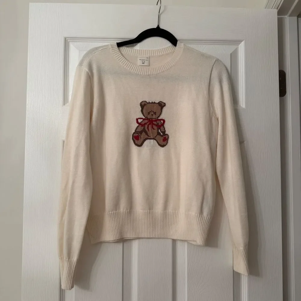 Abercrombie Kids Teddy Bear Bow Sweater